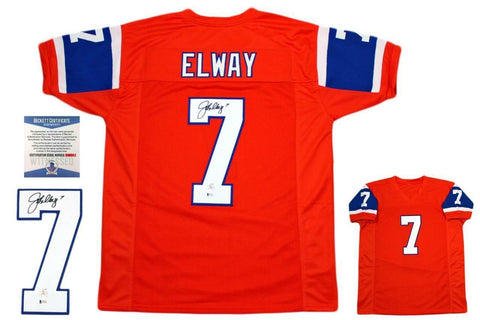 John Elway Autographed SIGNED Jersey - Beckett Authentic - Throwback