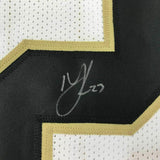 FRAMED Autographed/Signed MARSHON LATTIMORE 33x42 Saints White Jersey JSA COA