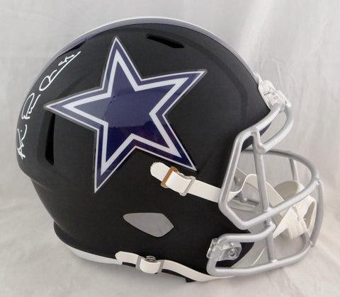 Michael Irvin Autographed Dallas Cowboys F/S Flat Black Helmet- Beckett Auth