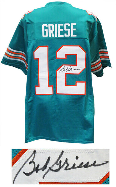 Bob Griese MIAMI DOLPHINS Signed Teal Custom Football Jersey - SCHWARTZ COA