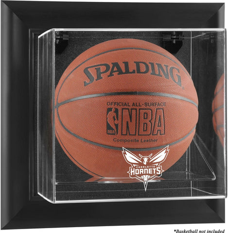 Charlotte Hornets Black Framed Wall-Mounted Team Logo Basketball Display Case
