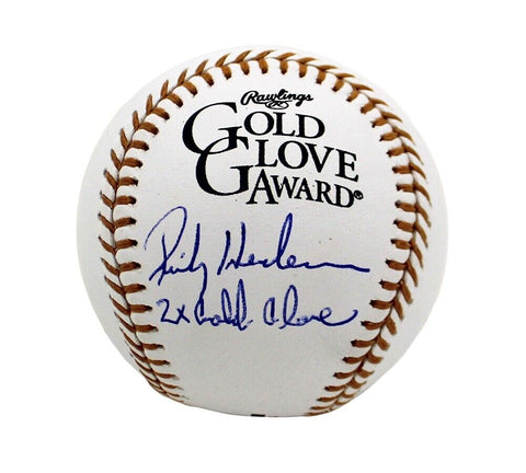Rickey Henderson Signed Oakland Athletics Rawlings Gold Glove Baseball - Insc