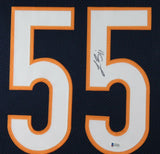 LANCE BRIGGS (Bears navy TOWER) Signed Autographed Framed Jersey JSA