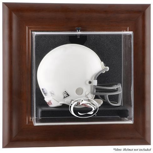 Penn State Brown Framed Wall-Mountable Mini Helmet Display Case