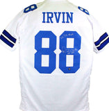 Michael Irvin Autographed White Pro Style Jersey W/2 Insc.-Beckett W Hologram