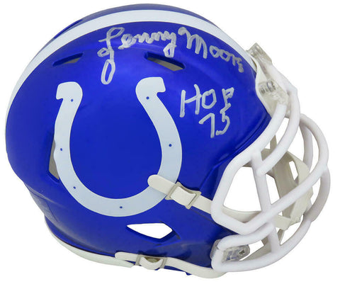 Lenny Moore Signed Colts FLASH Riddell Speed Mini Helmet w/HOF'75 - SCHWARTZ COA