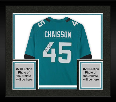 Framed K'Lavon Chaisson Jacksonville Jaguars Autographed #45 Teal Nike Jersey