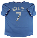 Bobby Witt Jr. Authentic Signed Blue Pro Style Jersey Autographed BAS Witnessed