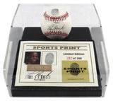 Cardinals Lou Brock Signed Thumbprint Baseball LE #'d/200 w/ Display Case BAS