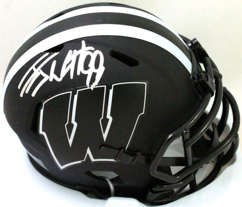 JJ Watt Autographed Wisconsin Badgers Eclipse Speed Mini Helmet - JSA W *Silver