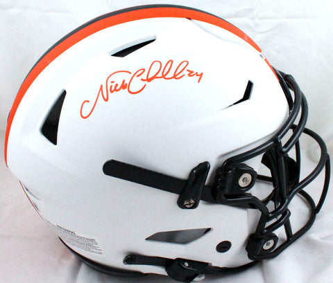 Nick Chubb Autographed Cleveland Browns F/S Lunar SpeedFlex Helmet-BeckettW Holo