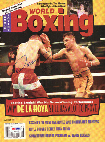 Oscar De La Hoya Autographed Signed Boxing World Magazine Cover PSA/DNA #S42232