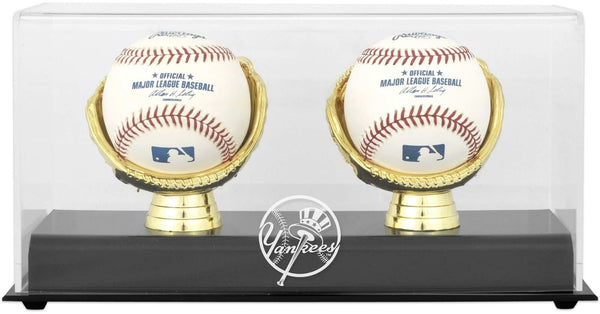 New York Yankees Gold Glove Double Baseball Logo Display Case - Fanatics