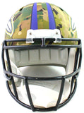 Ray Lewis Autographed Ravens F/S Camo Helmet- Beckett Witness *White