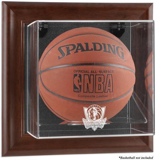 Dallas Mavericks Brown Framed Wall-Mountable Team Basketball Case
