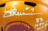 Joe Theismann Signed F/S WFT Flash Speed Helmet w/2Inc-Beckett W Hologram *White