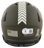 49ers Kyle Juszczyk Authentic Signed Salute To Service Speed Mini Helmet BAS Wit