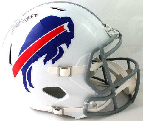 Aj Epenesa Autographed Buffalo Bills F/S Speed Helmet - Beckett W Auth *Black