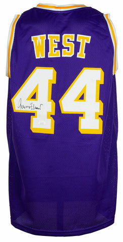 Jerry West Signed Custom Purple Pro Style Basketball Jersey JSA ITP