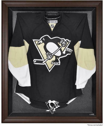 Penguins Brown Framed Logo Jersey Display Case-Fanatics Authentic
