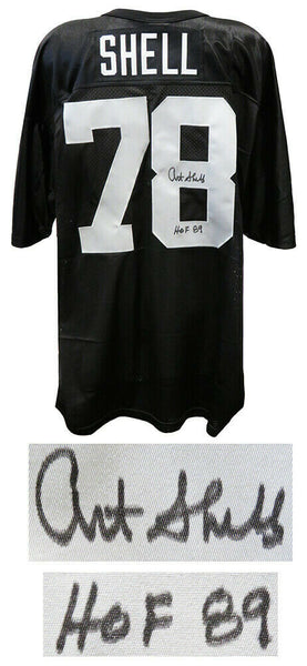 Art Shell (RAIDERS) Signed Black Wilson Football Jersey w/HOF'89 -(SCHWARTZ COA)