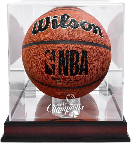 Golden State Warriors Mahogany 2022 Finals Champs Basketball Display Case