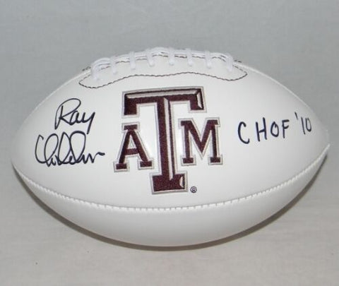 RAY CHILDRESS AUTOGRAPHED SIGNED TEXAS A&M AGGIES WHITE LOGO FOOTBALL JSA
