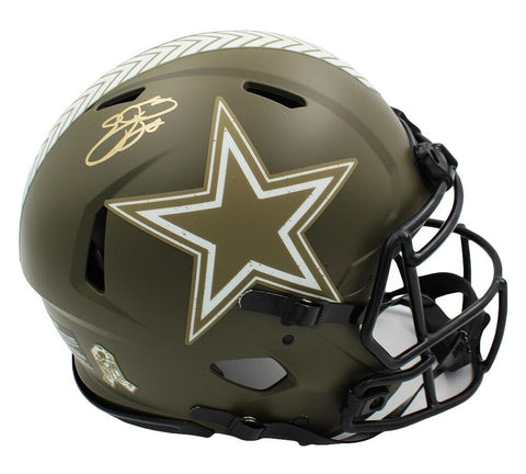 Emmitt Smith Signed Dallas Cowboys Speed Authentic Salute to Service NFL Helmet