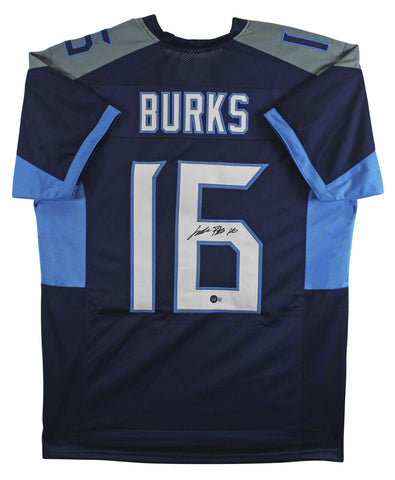Treylon Burks Authentic Signed Navy Blue Pro Style Jersey BAS Witnessed