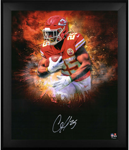 Clyde Edwards-Helaire Kansas City Chiefs Frmd Signed 20" x 24" In Focus Photo