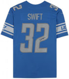 Framed D'Andre Swift Detroit Lions Signed Blue Limited Jersey