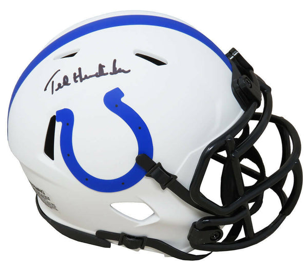 Ted Hendricks Signed Colts Lunar Eclipse White Riddell Speed Mini Helmet -SS COA
