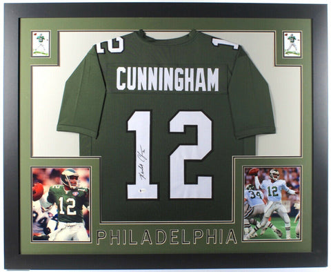 Randall Cunningham Signed Philadelphia Eagles 35x43 Framed Jersey (Beckett COA)