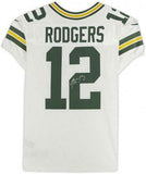 Framed Aaron Rodgers Green Bay Packers Autographed Nike White Elite Jersey