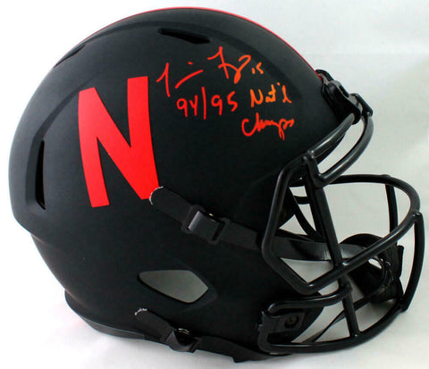 Tommie Frazier Autographed Nebraska F/S Eclipse Helmet w/Insc - Beckett W Auth