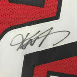 FRAMED Autographed/Signed KEANU NEAL 33x42 Atlanta Red Jersey PSA/DNA COA Auto
