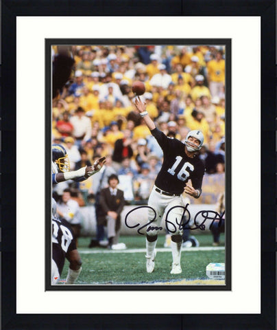 Framed Jim Plunkett Las Vegas Raiders Autographed 8'' x 10'' Throwing Photograph