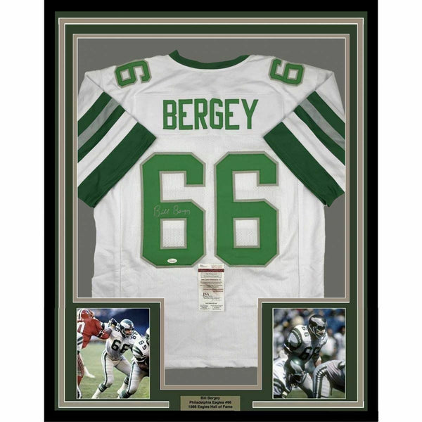 Framed Philadelphia Eagles Bill Bergey Autographed Signed Jersey Jsa Coa
