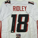 Autographed/Signed CALVIN RIDLEY Atlanta White Football Jersey JSA COA