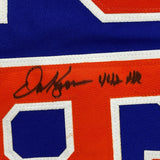 Autographed/Signed Dave Kingman 442 HR New York Blue Baseball Jersey JSA COA