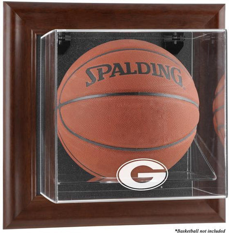 Georgia Bulldogs Brown Framed Wall-Mountable Basketball Display Case