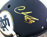 Chase Claypool Autographed ND Blue Alt F/S Helmet Blue FM- Beckett W Hologram