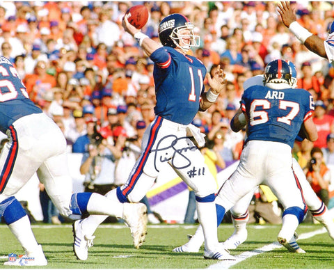 Phil Simms NFL New York Giants Autographed 8" x 10" Throwing Photo