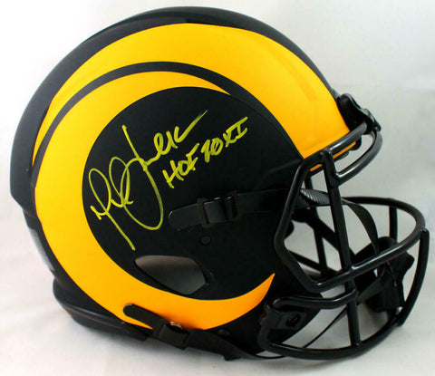 Marshall Faulk Signed LA Rams F/S Eclipse Authentic Helmet w/HOF- Beckett W Auth