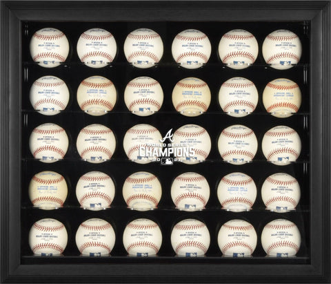 Atlanta Braves 2021 MLB WS Champs Black FRMD Logo 30-Baseball Display Case