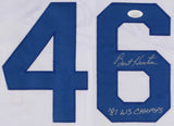 Burt Hooton Signed Los Angeles Dodgers Jersey Inscribed "'81 WS Champs"(JSA COA)