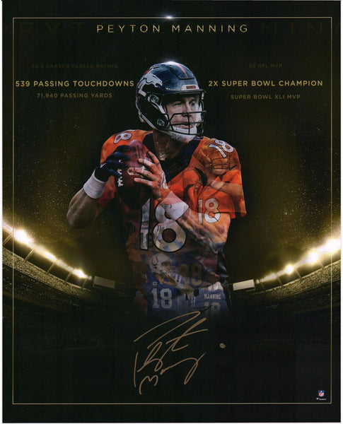Peyton Manning Denver Broncos Signed 16x20 Golden Years Photo