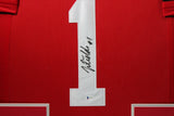 JUSTIN FIELDS (OSU red TOWER) Signed Autographed Framed Jersey JSA