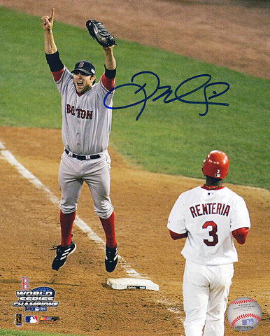 Doug Mientkiewcz Signed Red Sox 2004 World Series Final Out 8x10 Photo -(SS COA)