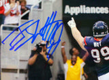 JJ Watt Autographed Houston Texans 8x10 Back View Horizontal Photo- JSA W *Blue